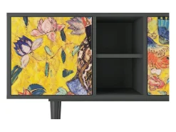 Móvel De Tv* Mueble de TV - 150х69х41 cm - T5 - Lady with Fan by Klimt, Antracite Cinza antracite