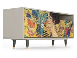 Móvel De Tv* Mueble de TV - 125х56х41 cm - T7 - Lady with Fan by Klimt, Areia Bege