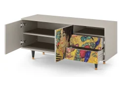 Móvel De Tv* Mueble de TV - 125х56х41 cm - T7 - Lady with Fan by Klimt, Areia Bege