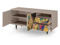 Best Mueble de TV - 125х56х41 cm - T7 - Lady with Fan by Klimt, Latte Bege