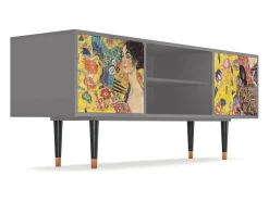 Mueble de TV - 170х69х48 cm - T2 - Lady with Fan by Klimt, Cinza^ Móvel De Tv