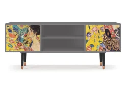 Mueble de TV - 170х69х48 cm - T2 - Lady with Fan by Klimt, Cinza^ Móvel De Tv