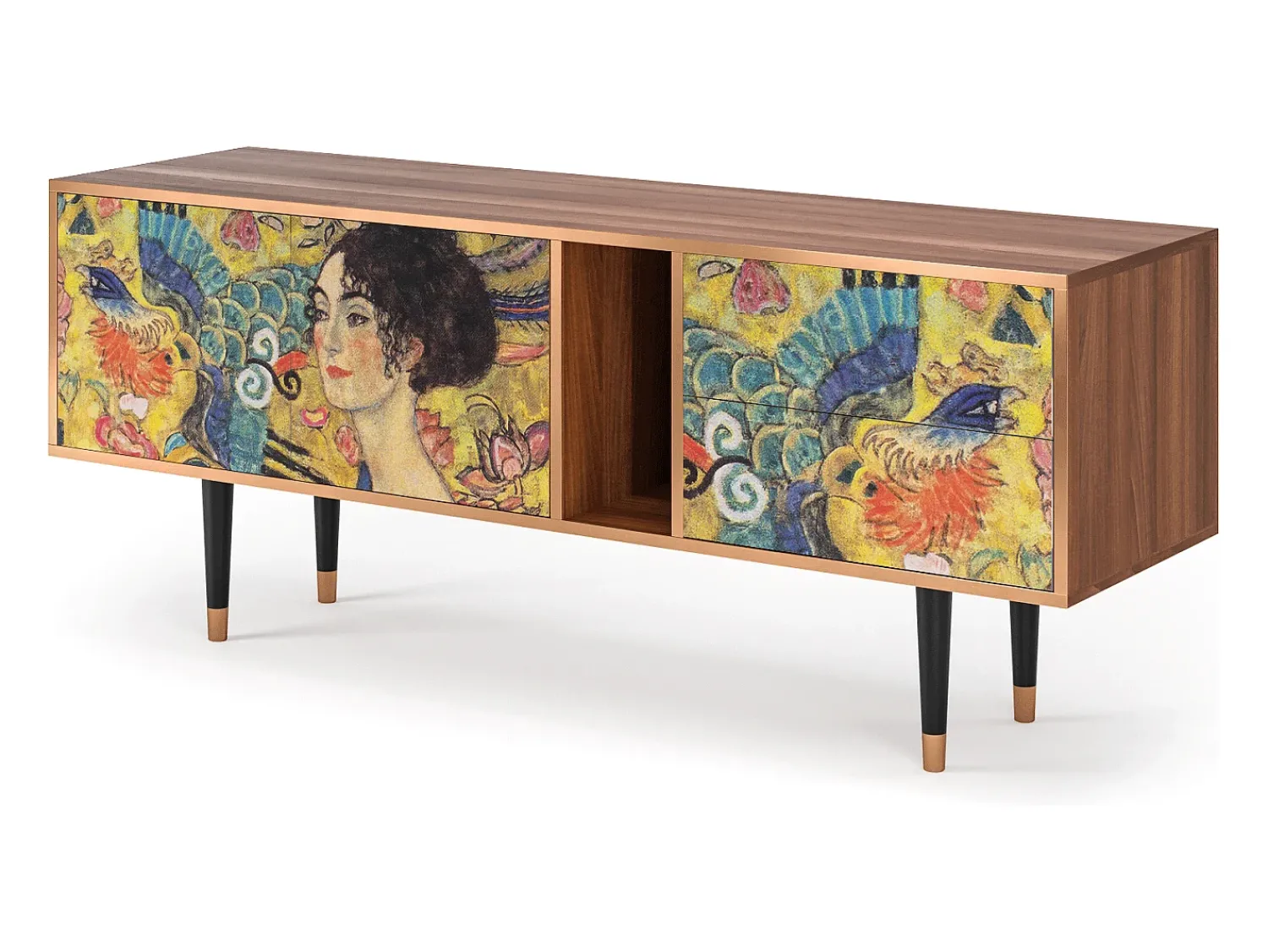 Mueble de TV - 170х69х48 cm - T1 - Lady with Fan by Klimt, Nogueira^ Móvel De Tv