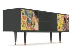 Móvel De Tv| Mueble de TV - 170х69х48 cm - T2 - Lady with Fan by Klimt, Antracite Cinza antracite