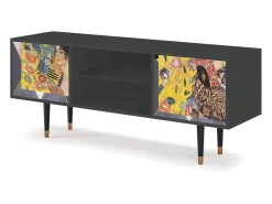 Móvel De Tv| Mueble de TV - 170х69х48 cm - T2 - Lady with Fan by Klimt, Antracite Cinza antracite