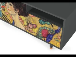 Mueble de TV - 125х56х41 cm - T7 - Lady with Fan by Klimt, Antracite^ Móvel De Tv