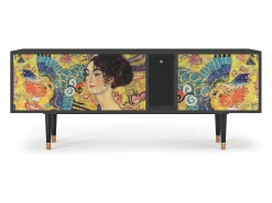 Móvel De Tv* Mueble de TV - 170х69х48 cm - T1 - Lady with Fan by Klimt, Antracite Cinza antracite