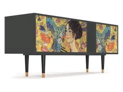 Móvel De Tv* Mueble de TV - 170х69х48 cm - T1 - Lady with Fan by Klimt, Antracite Cinza antracite