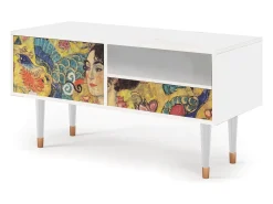 Móvel De Tv| Mueble de TV - 115х59х48 cm - T3 - Lady with Fan by Klimt, Branco Bege