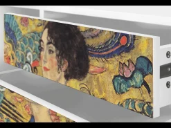 Mueble de TV - 170х59х48 cm - T4 - Lady with Fan by Klimt, Branco^ Móvel De Tv