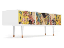 Mueble de TV - 170х59х48 cm - T4 - Lady with Fan by Klimt, Branco^ Móvel De Tv