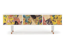Mueble de TV - 170х59х48 cm - T4 - Lady with Fan by Klimt, Branco^ Móvel De Tv