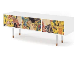 Mueble de TV - 170х59х48 cm - T4 - Lady with Fan by Klimt, Branco^ Móvel De Tv