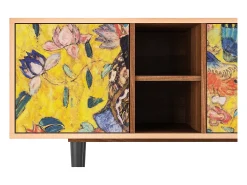 Mueble de TV - 150х69х41 cm - T5 - Lady with Fan by Klimt, Nogueira Castanho