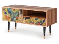 Móvel De Tv* Mueble de TV - 115х59х48 cm - T3 - Lady with Fan by Klimt, Nogueira Castanho