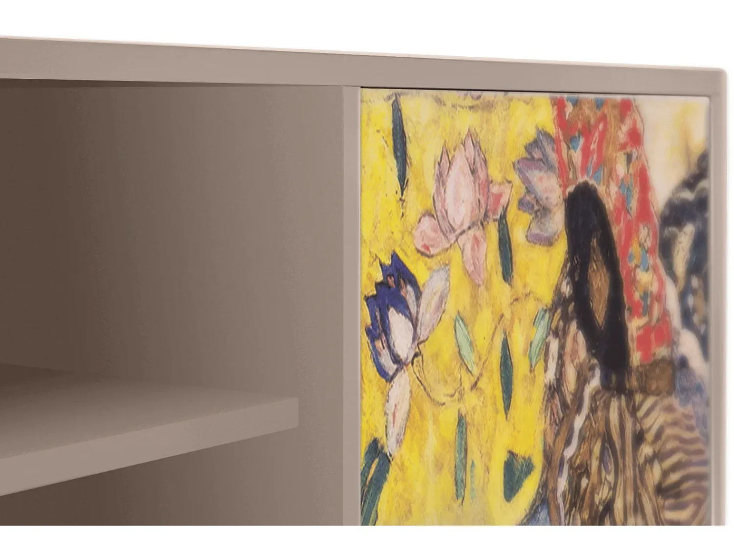 Clearance Mueble de TV - 170х69х48 cm - T2 - Lady with Fan by Klimt, Latte Bege