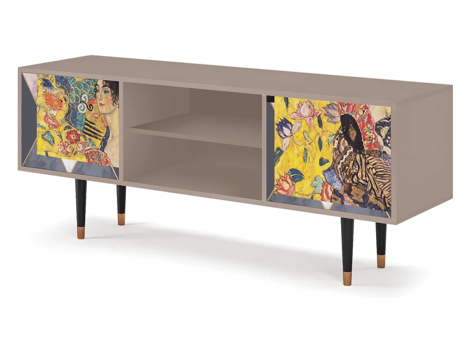 Clearance Mueble de TV - 170х69х48 cm - T2 - Lady with Fan by Klimt, Latte Bege