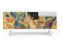 Sale Mueble de TV - 125х56х41 cm - T7 - Lady with Fan by Klimt, Branco Bege