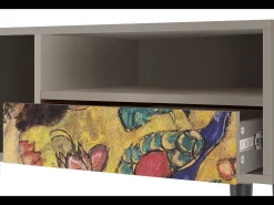 Móvel De Tv| Mueble de TV - 115х59х48 cm - T3 - Lady with Fan by Klimt, Areia Bege