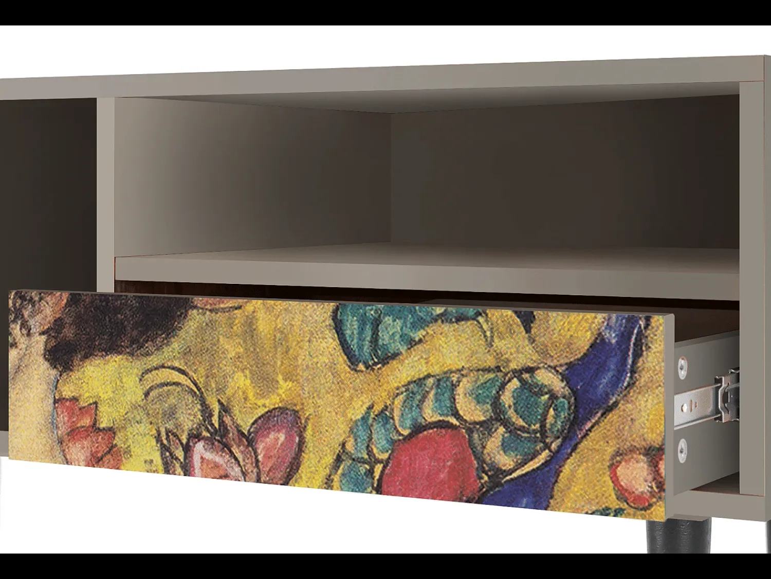 Móvel De Tv| Mueble de TV - 115х59х48 cm - T3 - Lady with Fan by Klimt, Areia Bege
