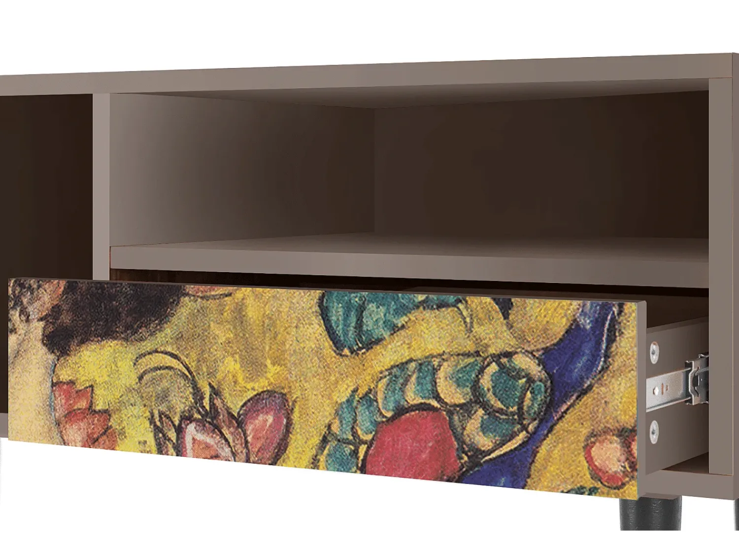 Móvel De Tv* Mueble de TV - 115х59х48 cm - T3 - Lady with Fan by Klimt, Latte Bege