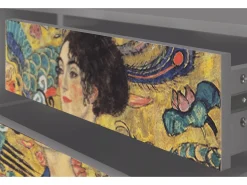 Móvel De Tv| Mueble de TV - 170х59х48 cm - T4 - Lady with Fan by Klimt, Cinza Cinzento