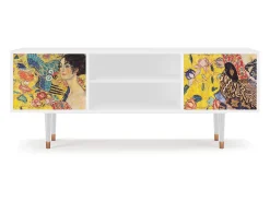 New Mueble de TV - 170х69х48 cm - T2 - Lady with Fan by Klimt, Branco Bege