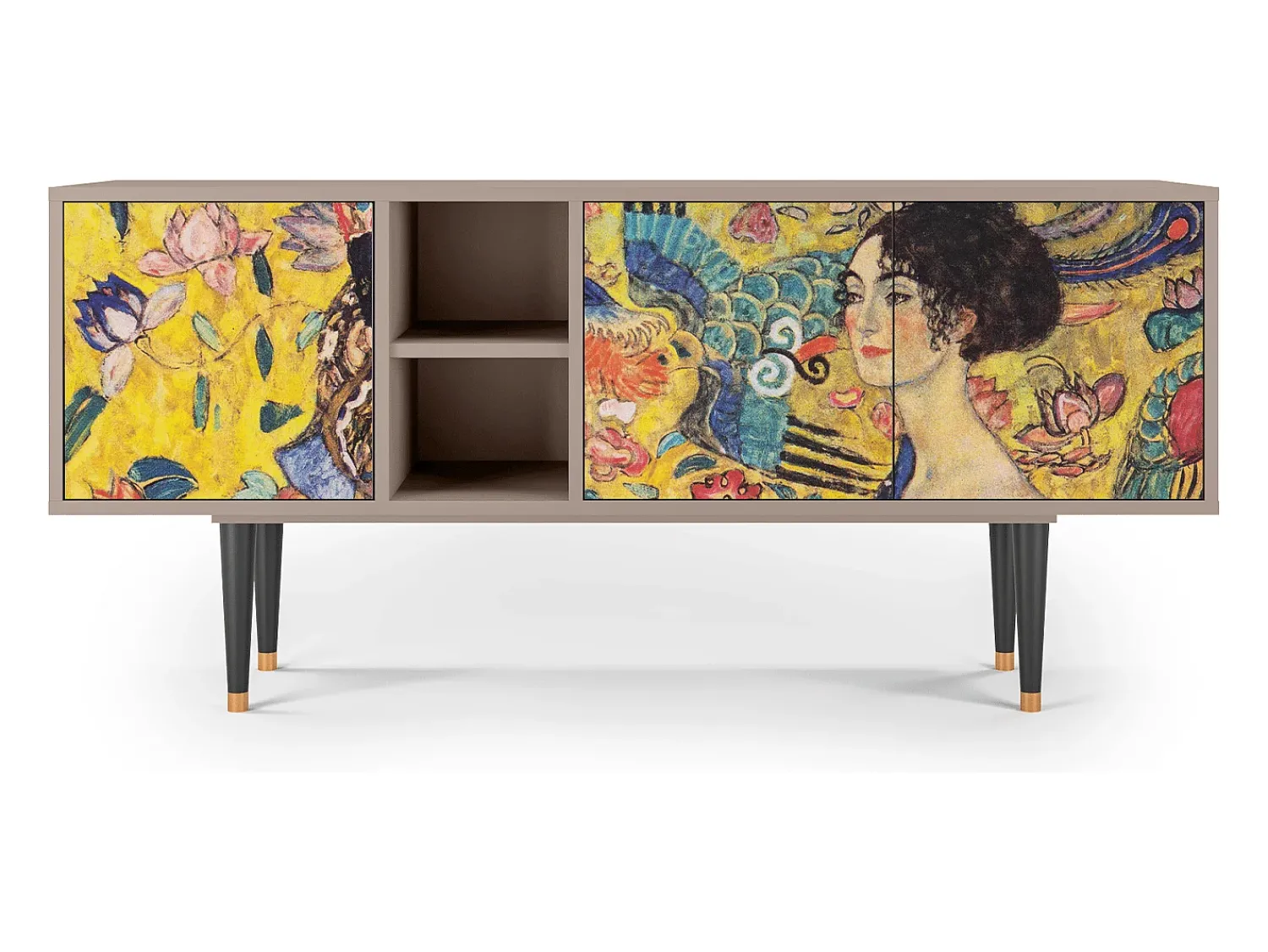 Mueble de TV - 150х69х41 cm - T5 - Lady with Fan by Klimt, Areia^ Móvel De Tv