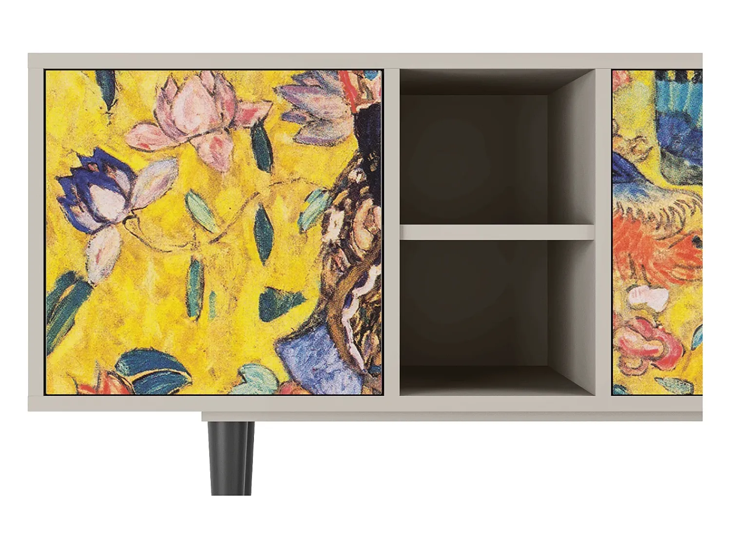 Mueble de TV - 150х69х41 cm - T5 - Lady with Fan by Klimt, Areia^ Móvel De Tv