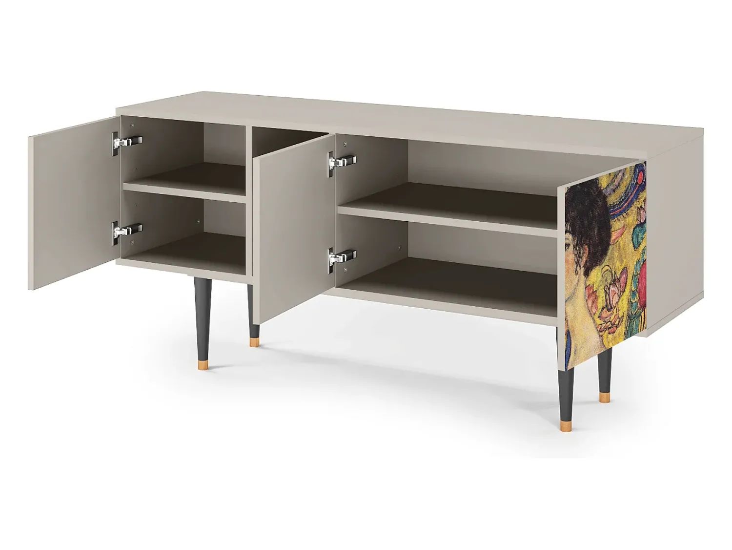 Mueble de TV - 150х69х41 cm - T5 - Lady with Fan by Klimt, Areia^ Móvel De Tv