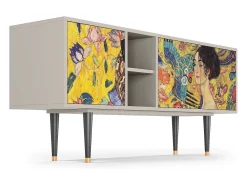 Mueble de TV - 150х69х41 cm - T5 - Lady with Fan by Klimt, Areia^ Móvel De Tv