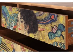 Móvel De Tv* Mueble de TV - 170х59х48 cm - T4 - Lady with Fan by Klimt, Nogueira Castanho