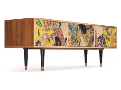 Móvel De Tv* Mueble de TV - 170х59х48 cm - T4 - Lady with Fan by Klimt, Nogueira Castanho