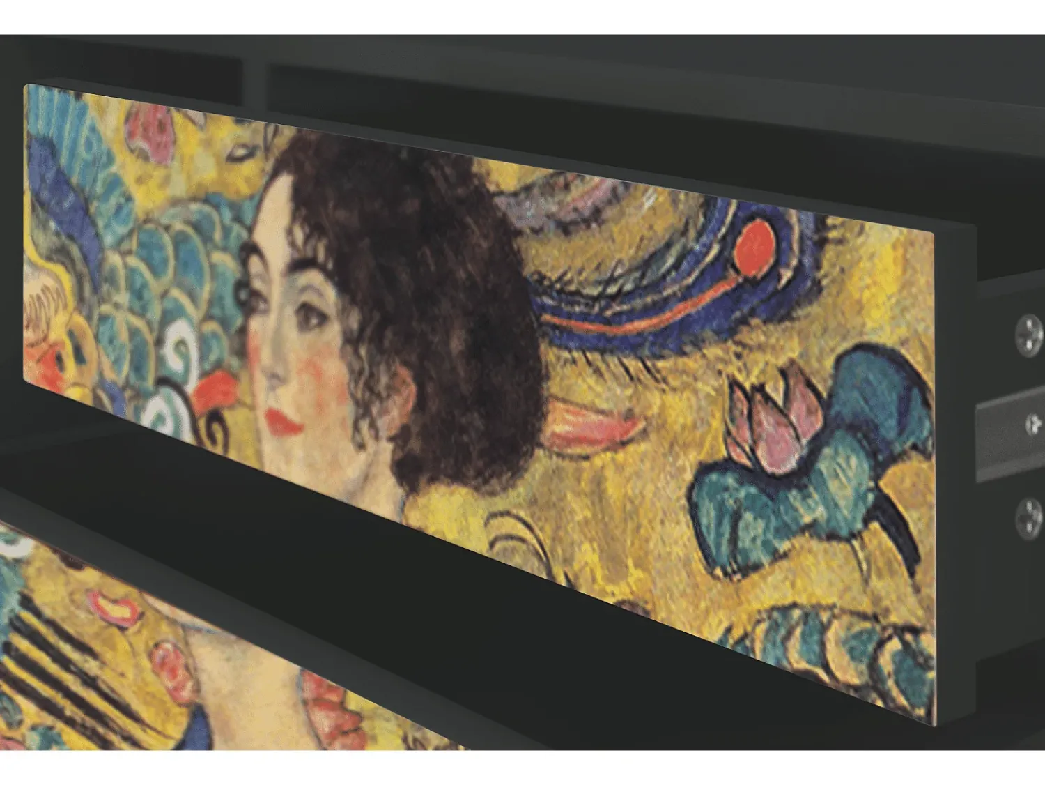 Móvel De Tv* Mueble de TV - 170х59х48 cm - T4 - Lady with Fan by Klimt, Antracite Cinza antracite