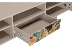 Hot Mueble de TV - 170х59х41 cm - T6 - Lady with Fan by Klimt, Latte Bege