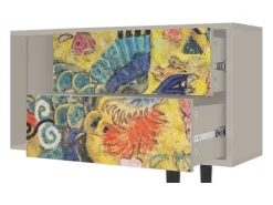 Mueble de TV - 170х69х48 cm - T1 - Lady with Fan by Klimt, Areia^ Móvel De Tv