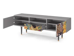 Mueble de TV - 170х59х41 cm - T6 - Lady with Fan by Klimt, Cinza^ Móvel De Tv