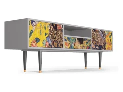 Mueble de TV - 170х59х41 cm - T6 - Lady with Fan by Klimt, Cinza^ Móvel De Tv