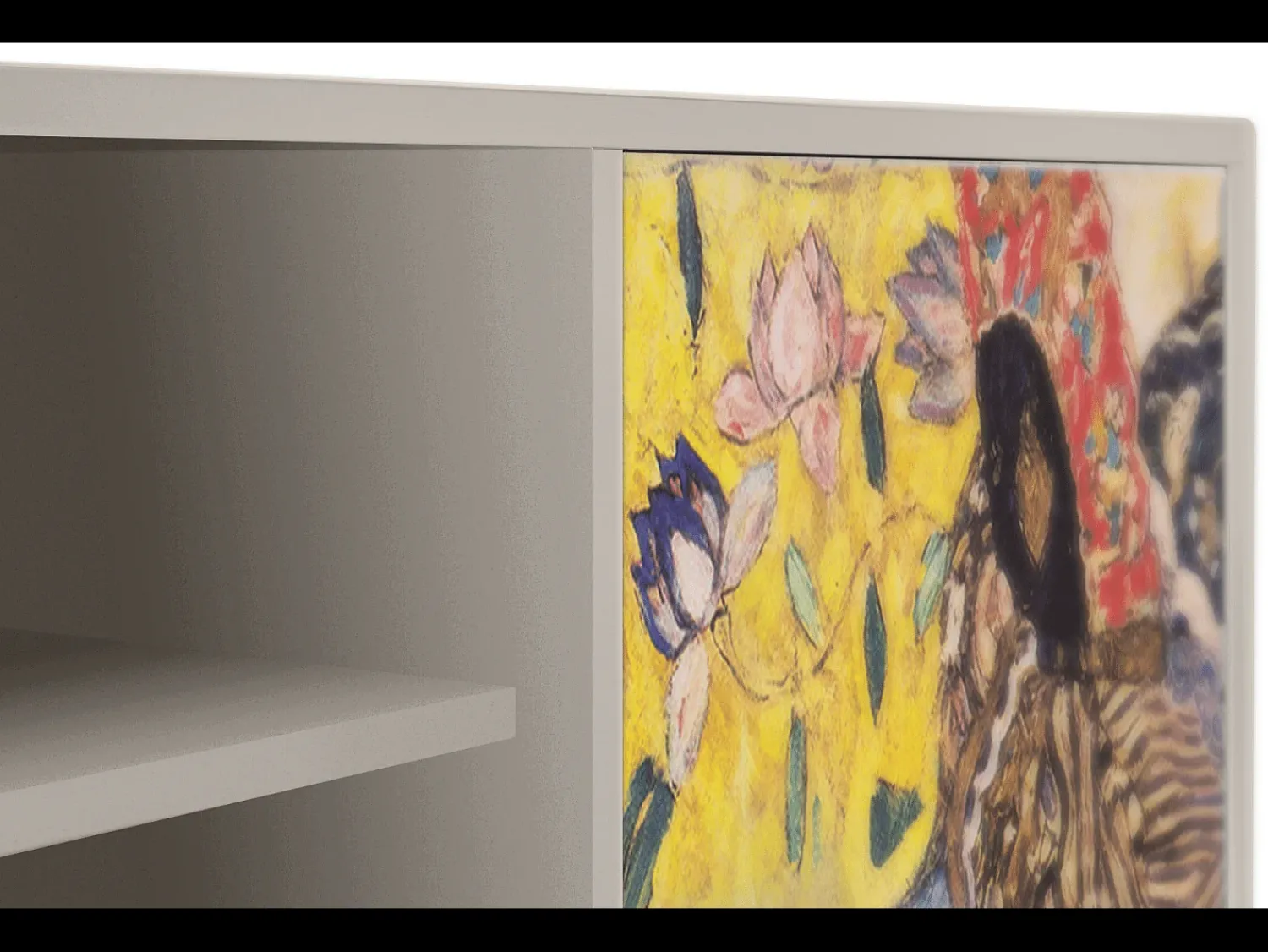 Móvel De Tv| Mueble de TV - 170х69х48 cm - T2 - Lady with Fan by Klimt, Areia Bege