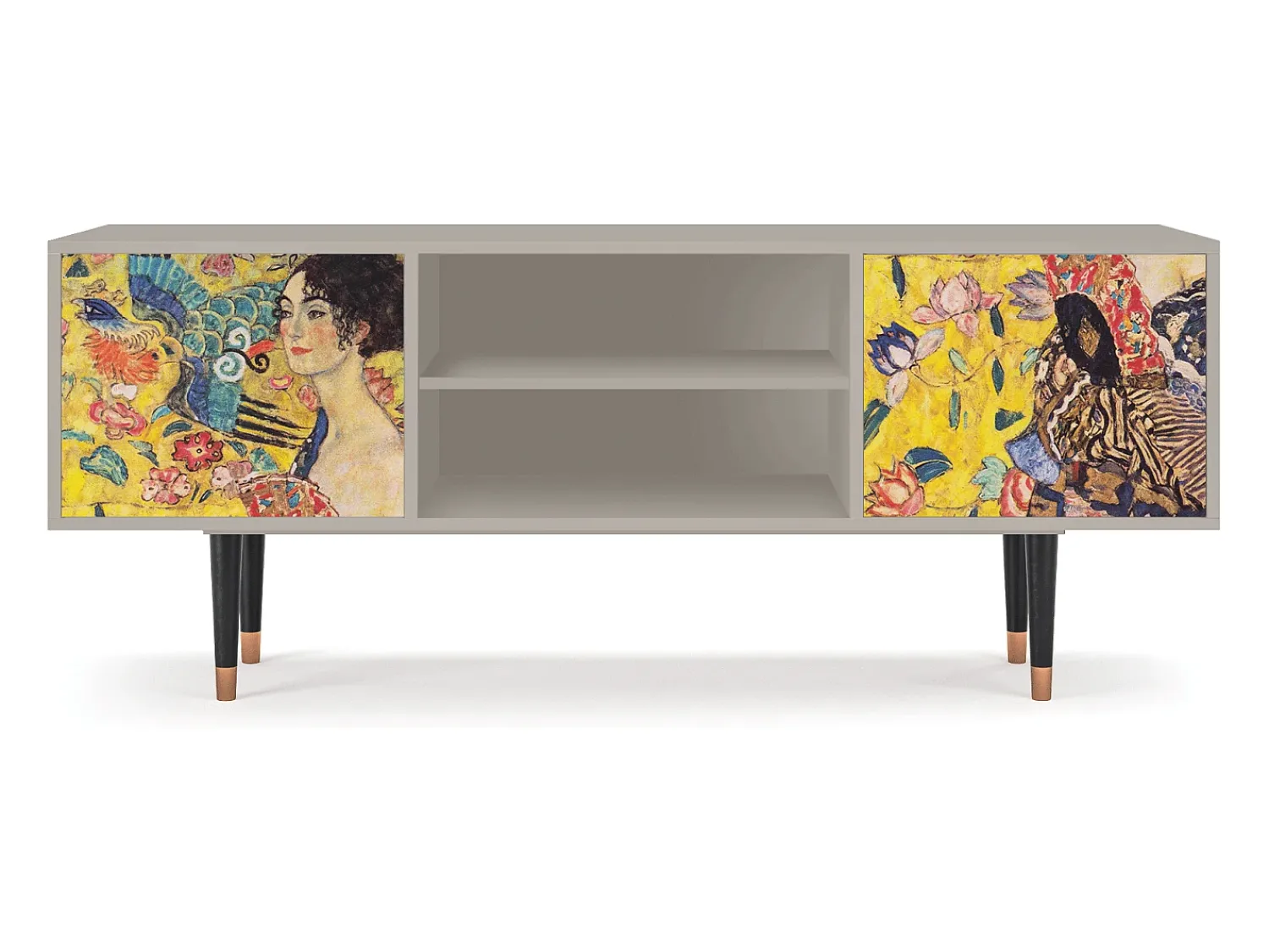 Móvel De Tv| Mueble de TV - 170х69х48 cm - T2 - Lady with Fan by Klimt, Areia Bege