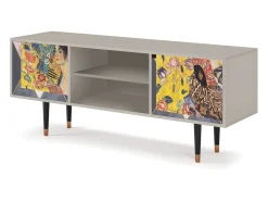 Móvel De Tv| Mueble de TV - 170х69х48 cm - T2 - Lady with Fan by Klimt, Areia Bege
