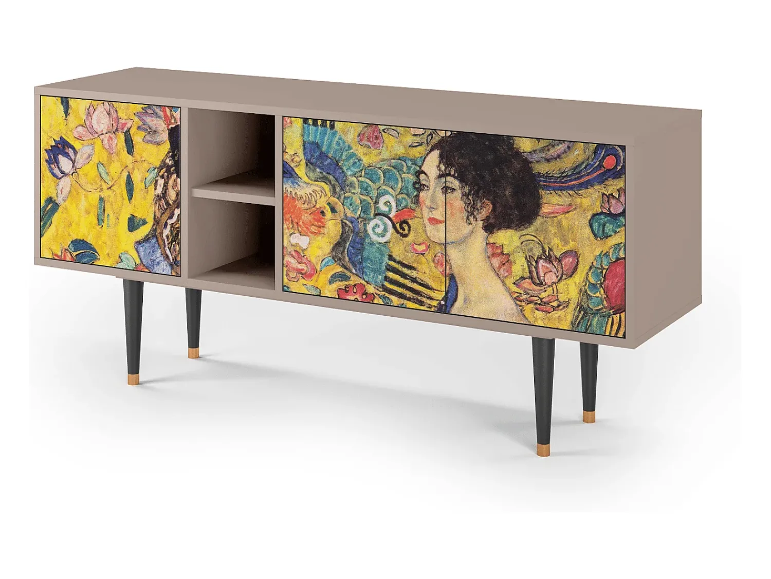 Mueble de TV - 150х69х41 cm - T5 - Lady with Fan by Klimt, Latte^ Móvel De Tv