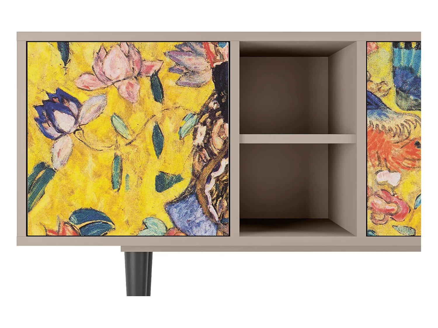 Mueble de TV - 150х69х41 cm - T5 - Lady with Fan by Klimt, Latte^ Móvel De Tv