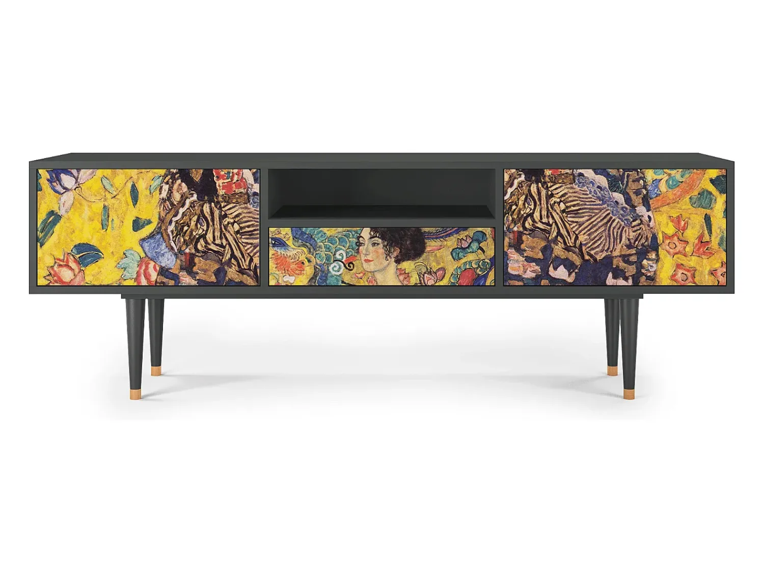 Sale Mueble de TV - 170х59х41 cm - T6 - Lady with Fan by Klimt, Antracite Cinza antracite