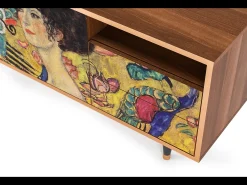 Móvel De Tv| Mueble de TV - 125х56х41 cm - T7 - Lady with Fan by Klimt, Nogueira Castanho