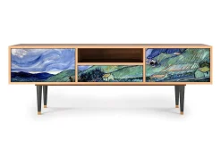 Móvel De Tv* Mueble de TV - 170х59х41 cm - T6 - Landscape, Nogueira Castanho
