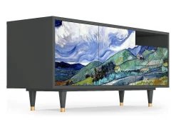Móvel De Tv* Mueble de TV - 125х56х41 cm - T7 - Landscape, Antracite Cinza antracite