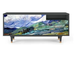 Móvel De Tv* Mueble de TV - 125х56х41 cm - T7 - Landscape, Antracite Cinza antracite