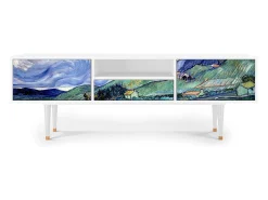 Móvel De Tv| Mueble de TV - 170х59х41 cm - T6 - Landscape, Branco Bege