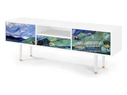 Móvel De Tv| Mueble de TV - 170х59х41 cm - T6 - Landscape, Branco Bege